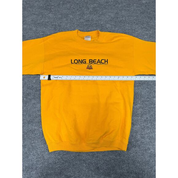 Vintage Long Beach California Sweatshirt Gold Gildan Heavy Cotton L Pullover - Picture 6 of 13